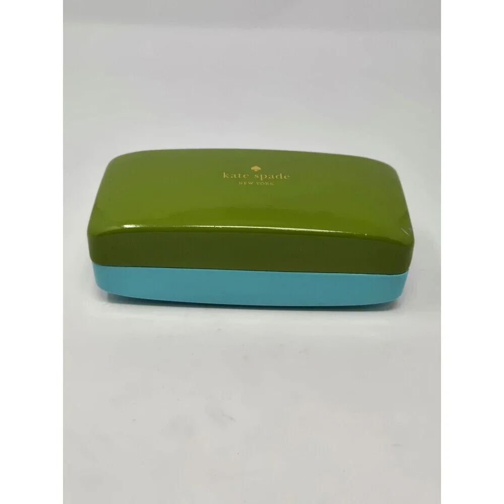 KATE SPADE NEW YORK GREEN & BLUE HARD SHELL SUNGLASS GLASSES CASE ACCESSORY
